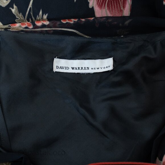 Vintage David Warren 12/14 Floral 100% Silk Flutter Y2K Dark Romantic Whimsigoth - Picture 7 of 12